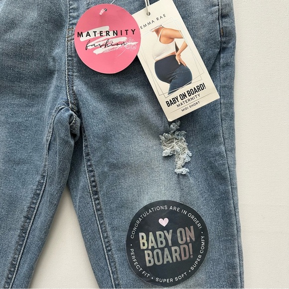 Gemma Rae Women’s Maternity Midi Short Ankle Jeans Size S - Picture 5 of 14